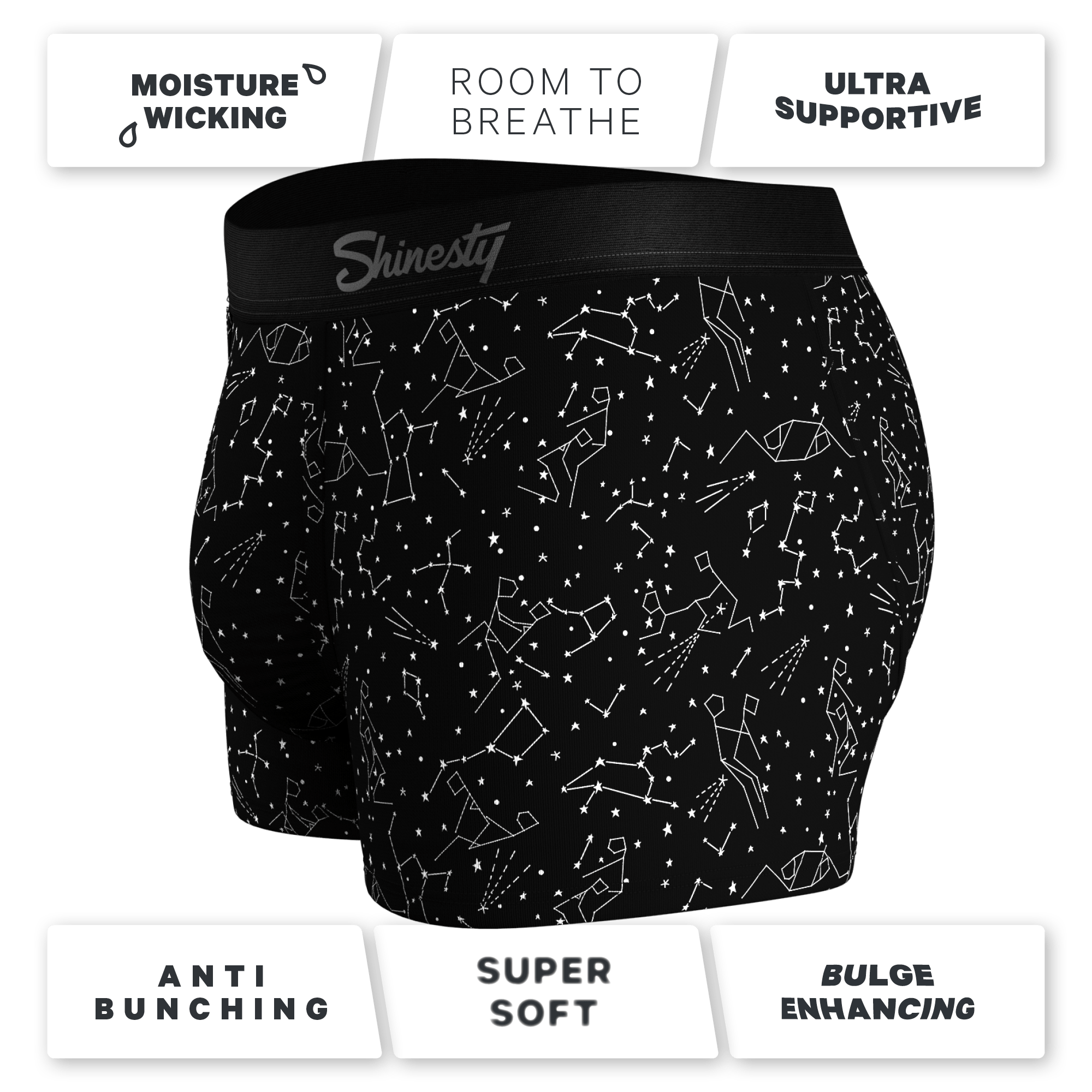 The Big Bang | Glow In The Dark Constellation Ball Hammock® Pouch Trunks Underwear - Shinesty