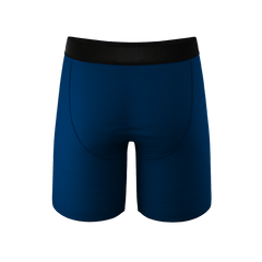 The Big Blue | Navy Long Leg Ball Hammock® Pouch Underwear With Fly - Shinesty