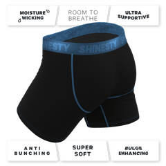 The Black Hole | Black and Blue Ball Hammock® Pouch Underwear - Shinesty