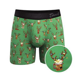 The Blitzened | Reindeer Beer Ball Hammock® Pouch Underwear With Fly