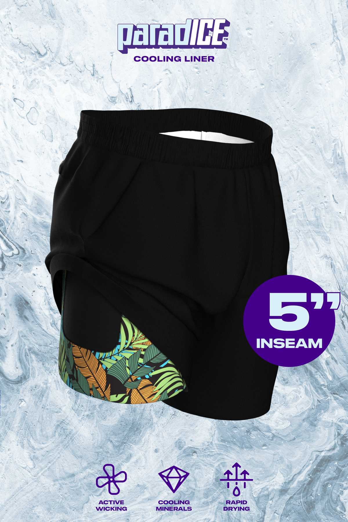 The Botanist | Tropical Leaves Ball Hammock® 5 Inch Athletic Shorts