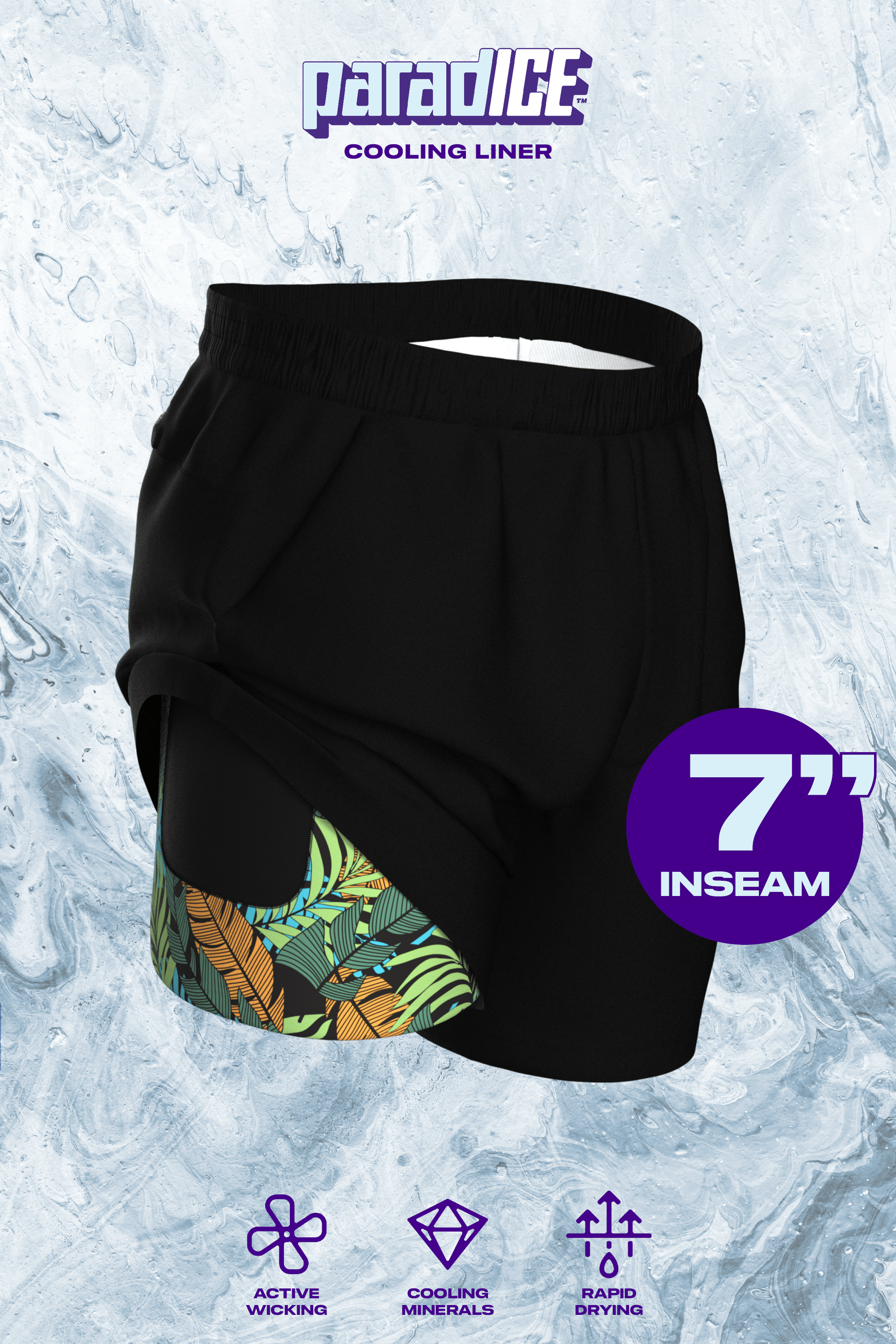 The Botanist | Tropical Leaves Ball Hammock® 7 Inch Athletic Shorts - Shinesty