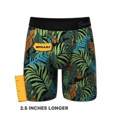 The Botanist | Tropical Leaves Long Leg Ball Hammock® Pouch Underwear With Fly