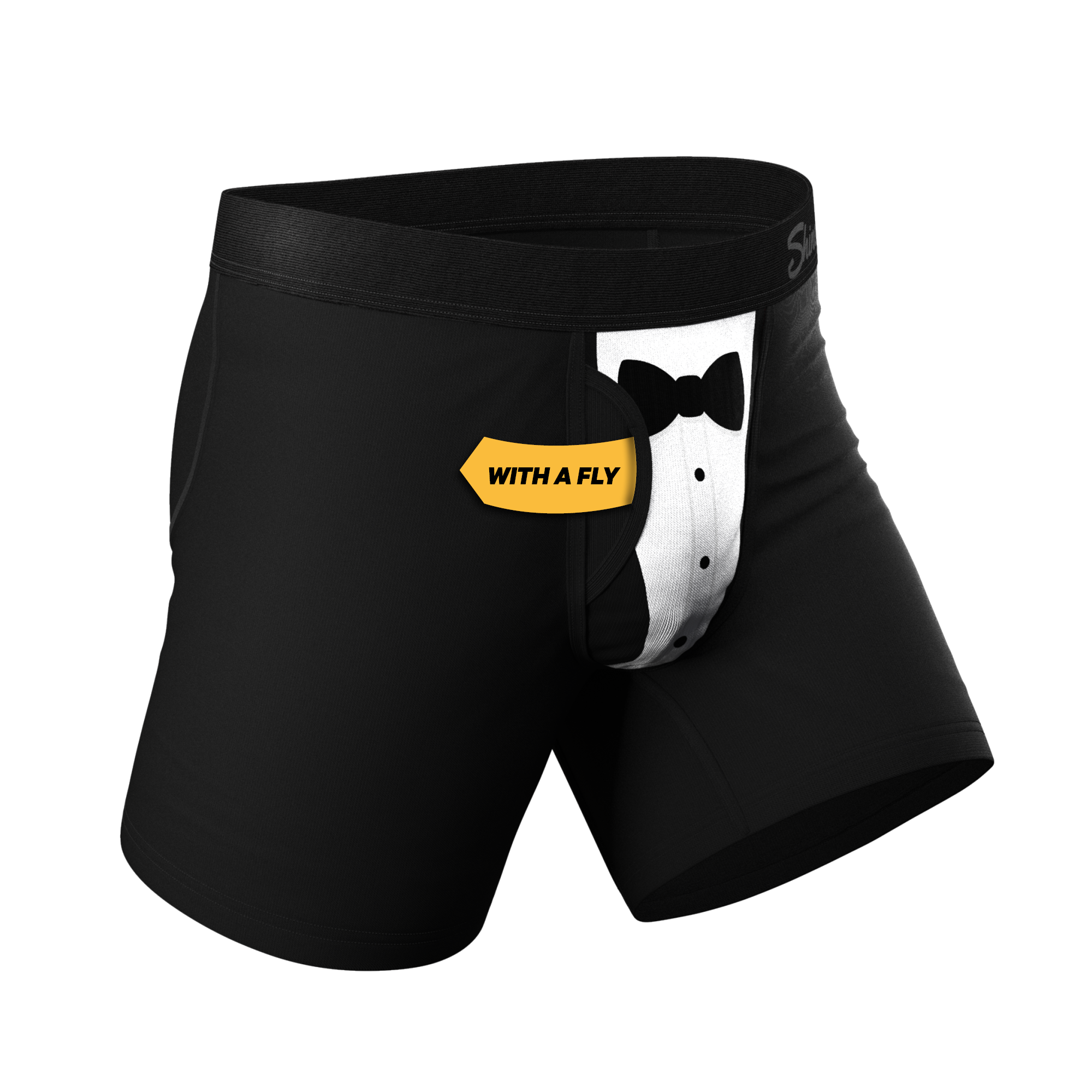 The 009 | Black Tuxedo Ball Hammock® Pouch Underwear With Fly