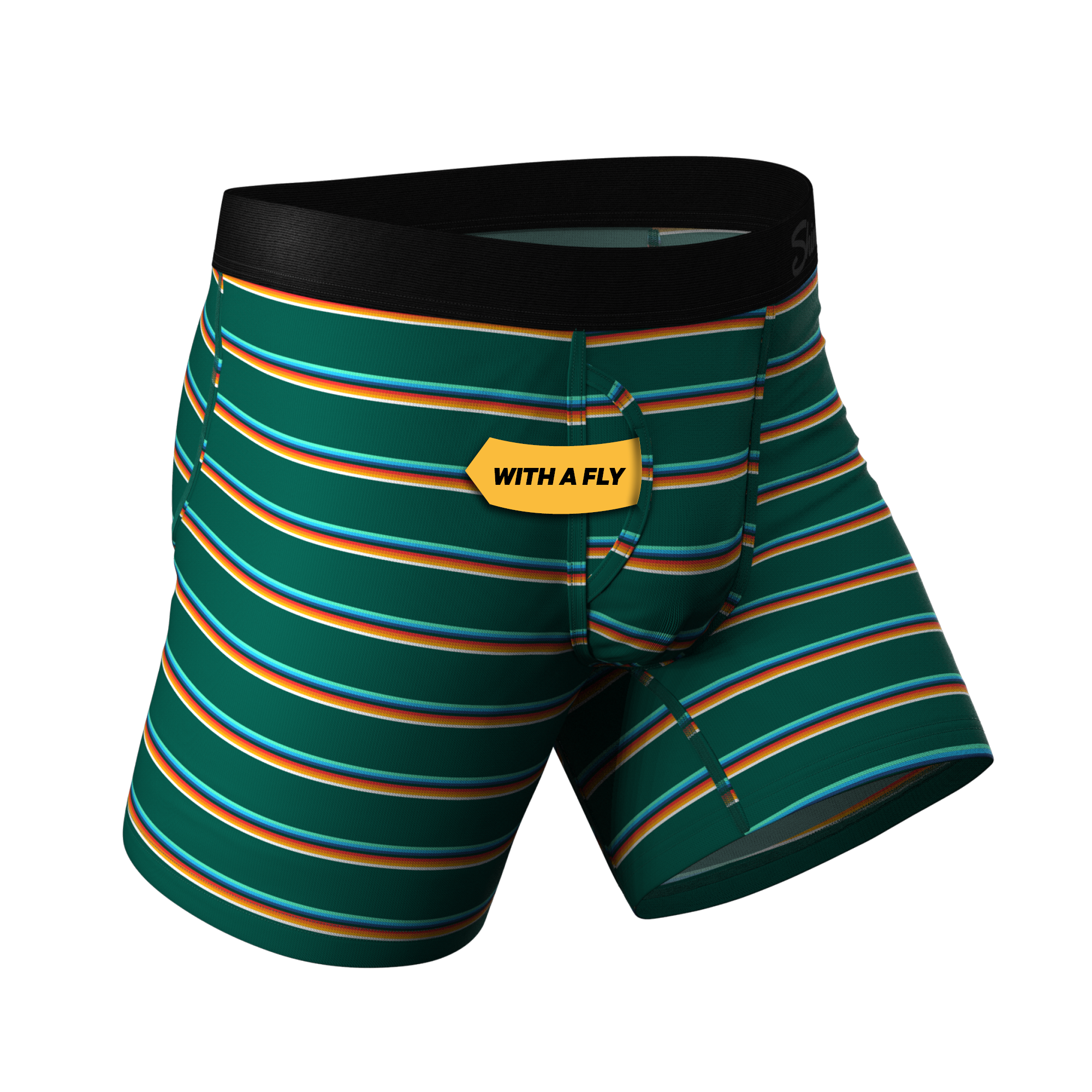 The Old Schooler | Retro Green Stripe Ball Hammock® Pouch Underwear With Fly