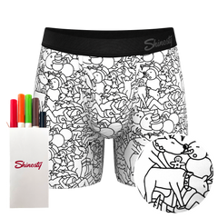 The Coloring Book | Outline Christmas Scene with Markers Ball Hammock® Pouch Underwear With Fly