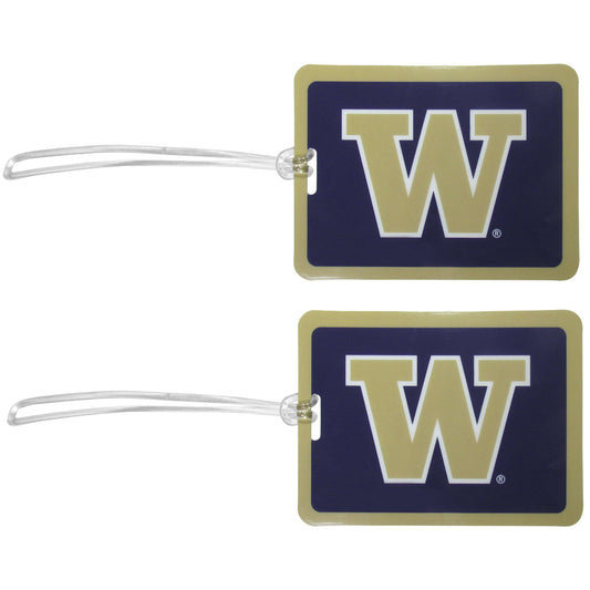 Washington Huskies Vinyl Luggage Tag 2pk