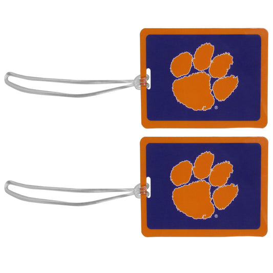 Clemson Tigers Vinyl Luggage Tag 2pk