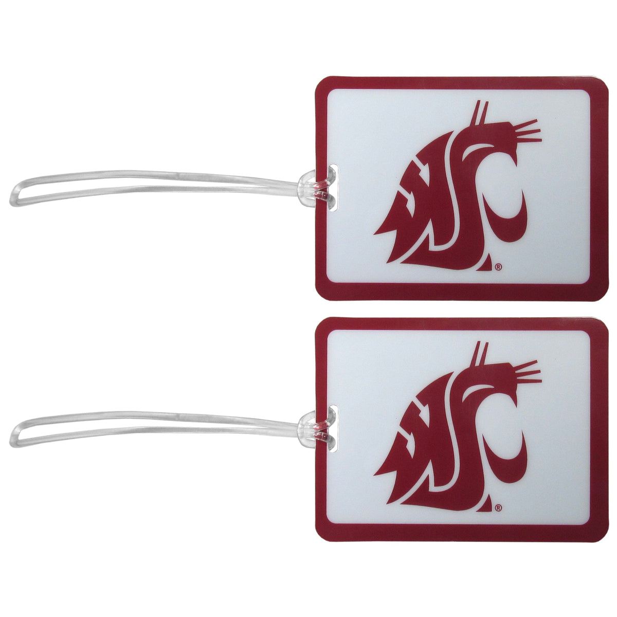 Washington St. Cougars Vinyl Luggage Tag 2pk