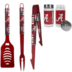 Alabama Crimson Tide 3pc Color BBQ Tools w/Salt & Pepper Shakers