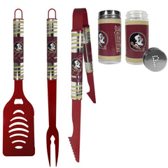 Florida St. Seminoles 3pc Color BBQ Tools w/Salt & Pepper Shakers