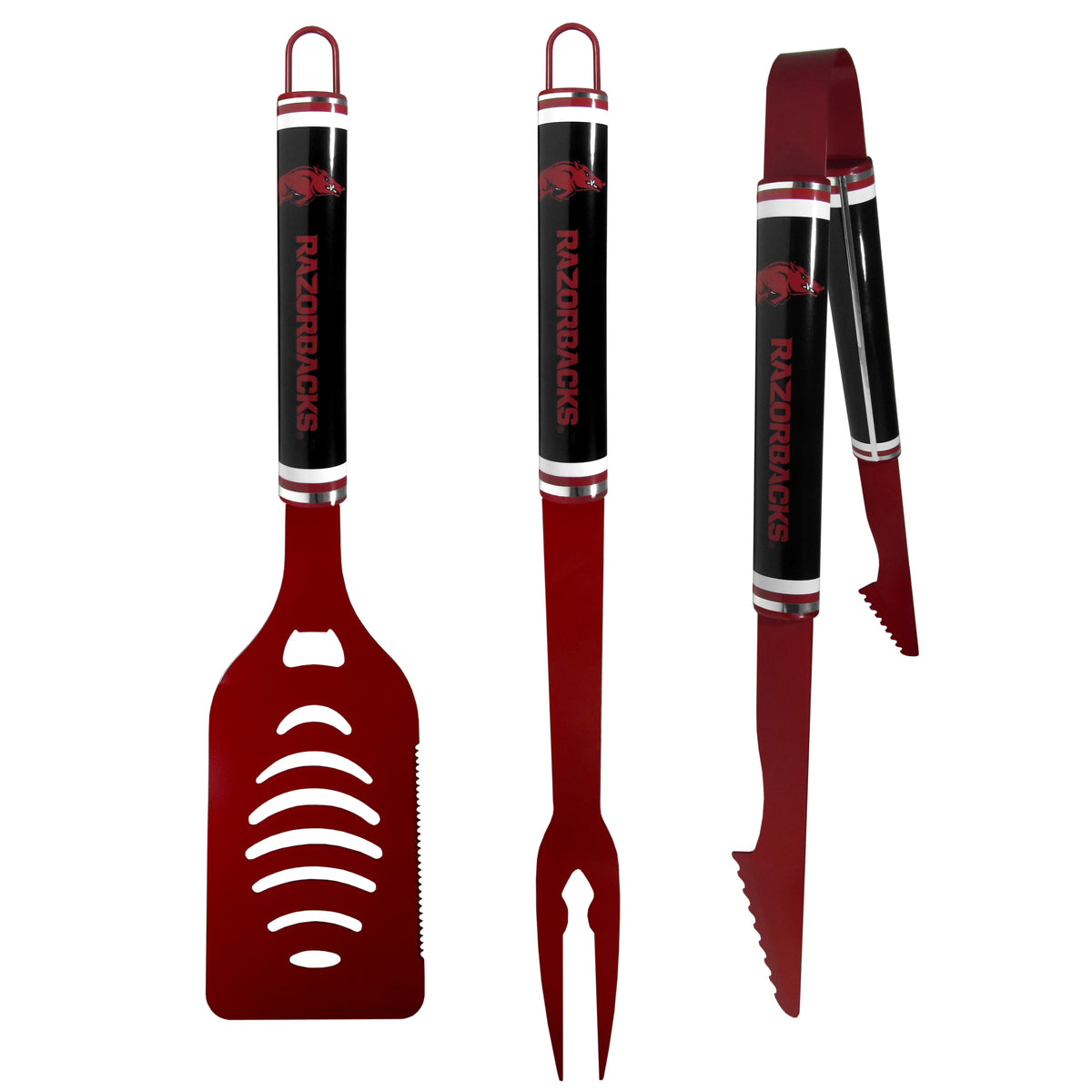 Arkansas Razorbacks 3 pc Color BBQ Tools