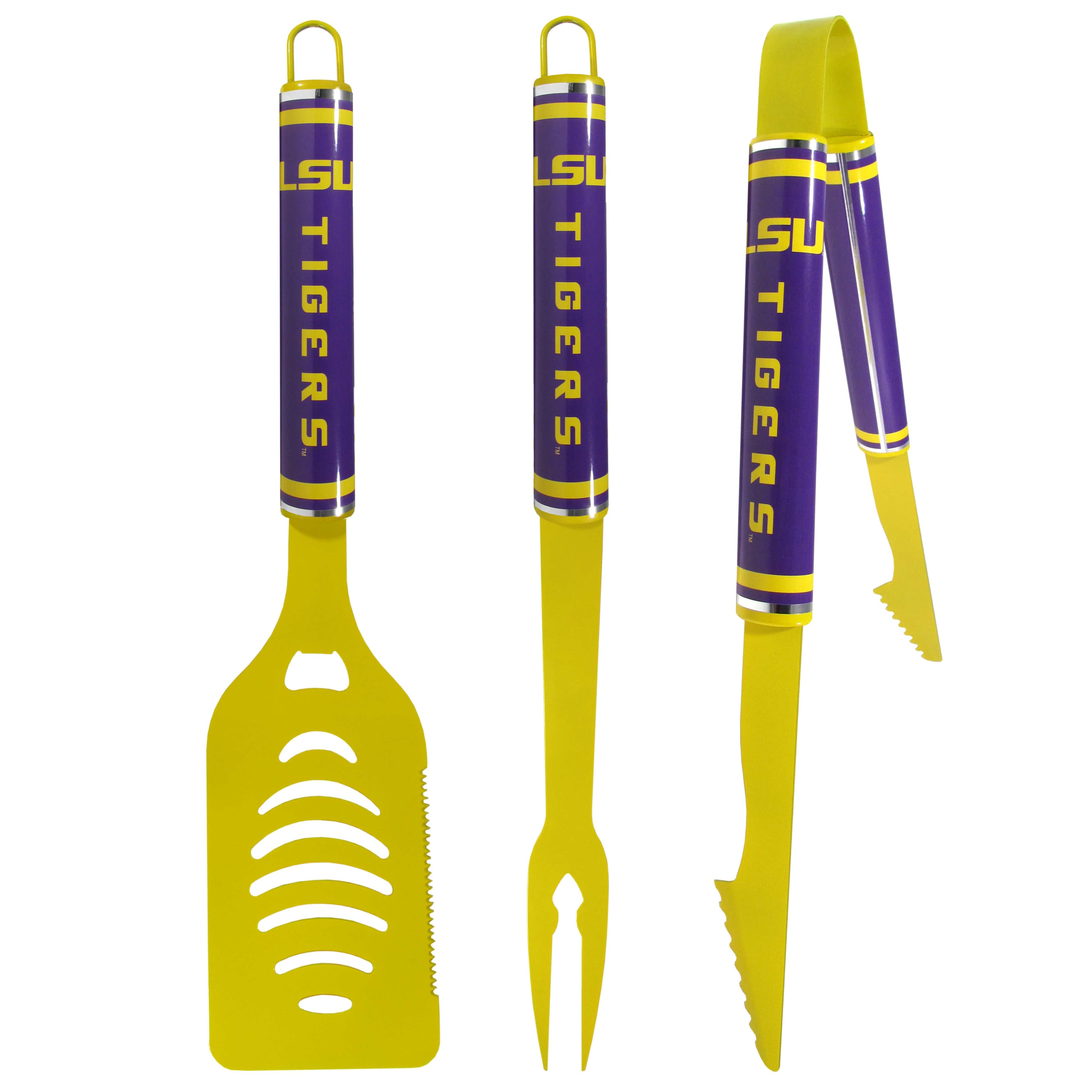 LSU Tigers 3 pc Color BBQ Tools