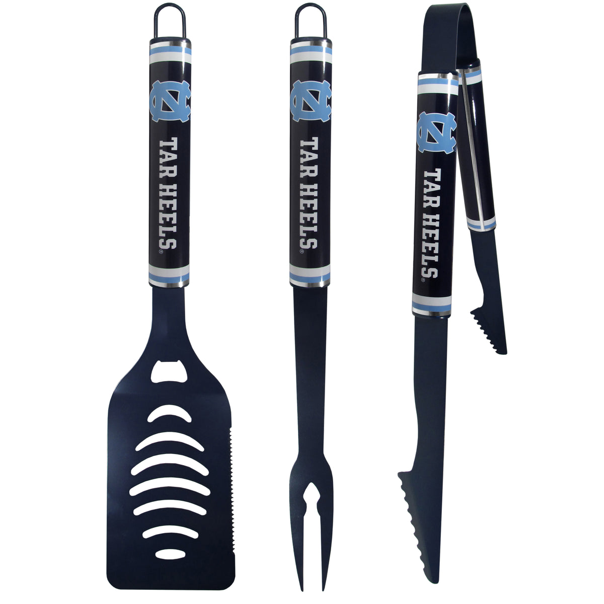 N. Carolina Tar Heels 3 pc Color BBQ Tools