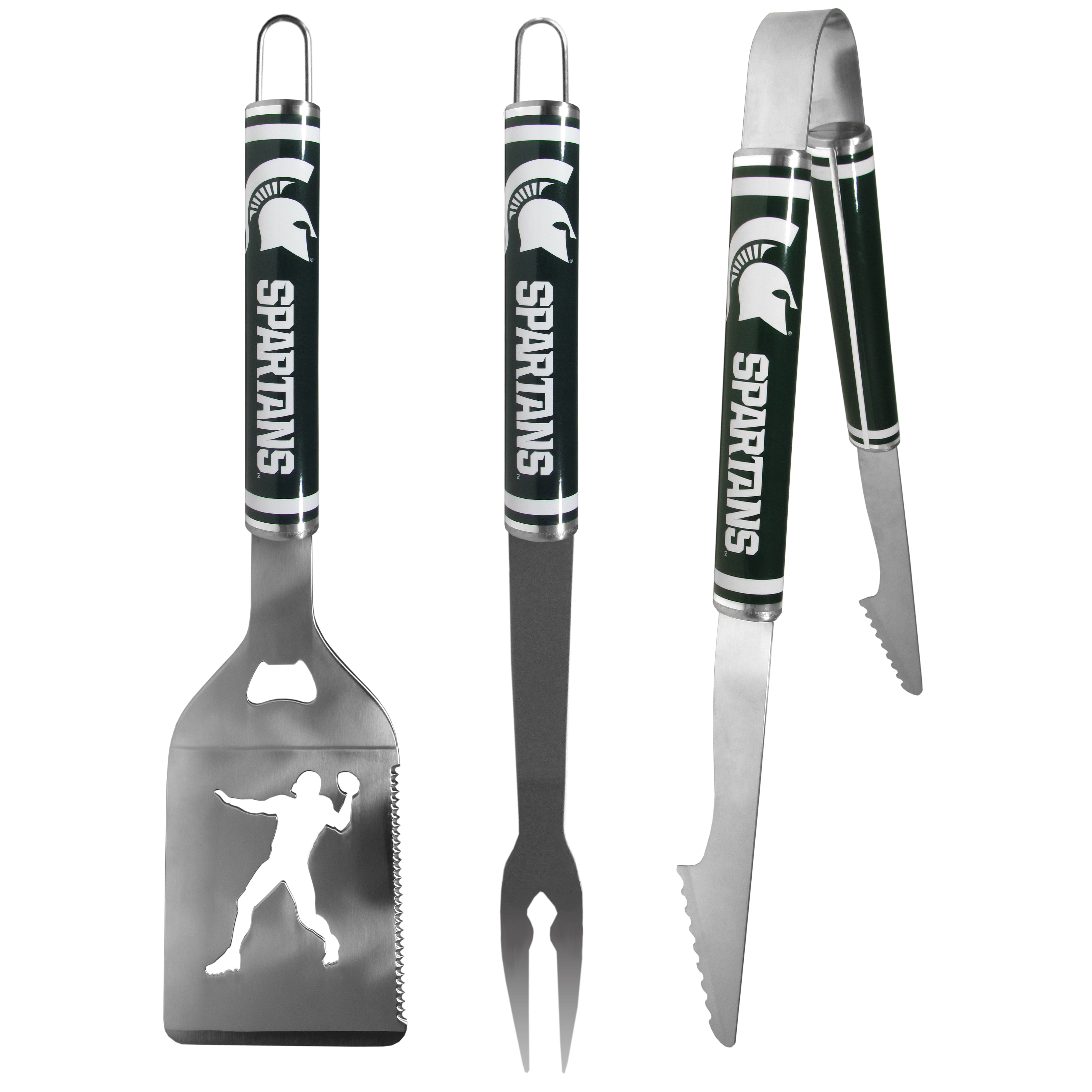 Michigan St. Spartans 3 pc Steel BBQ Tool Set