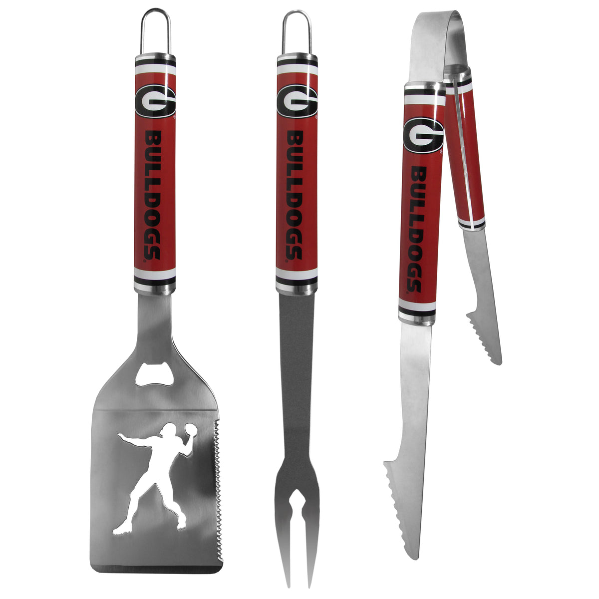 Georgia Bulldogs 3 pc Steel BBQ Tool Set