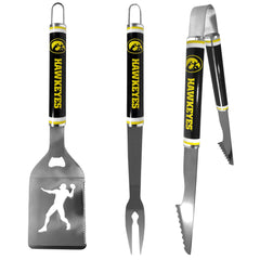 Iowa Hawkeyes 3 pc Steel BBQ Tool Set