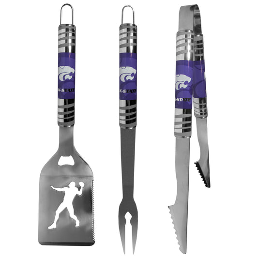 Kansas St. Wildcats 3 pc Tailgater BBQ Tools