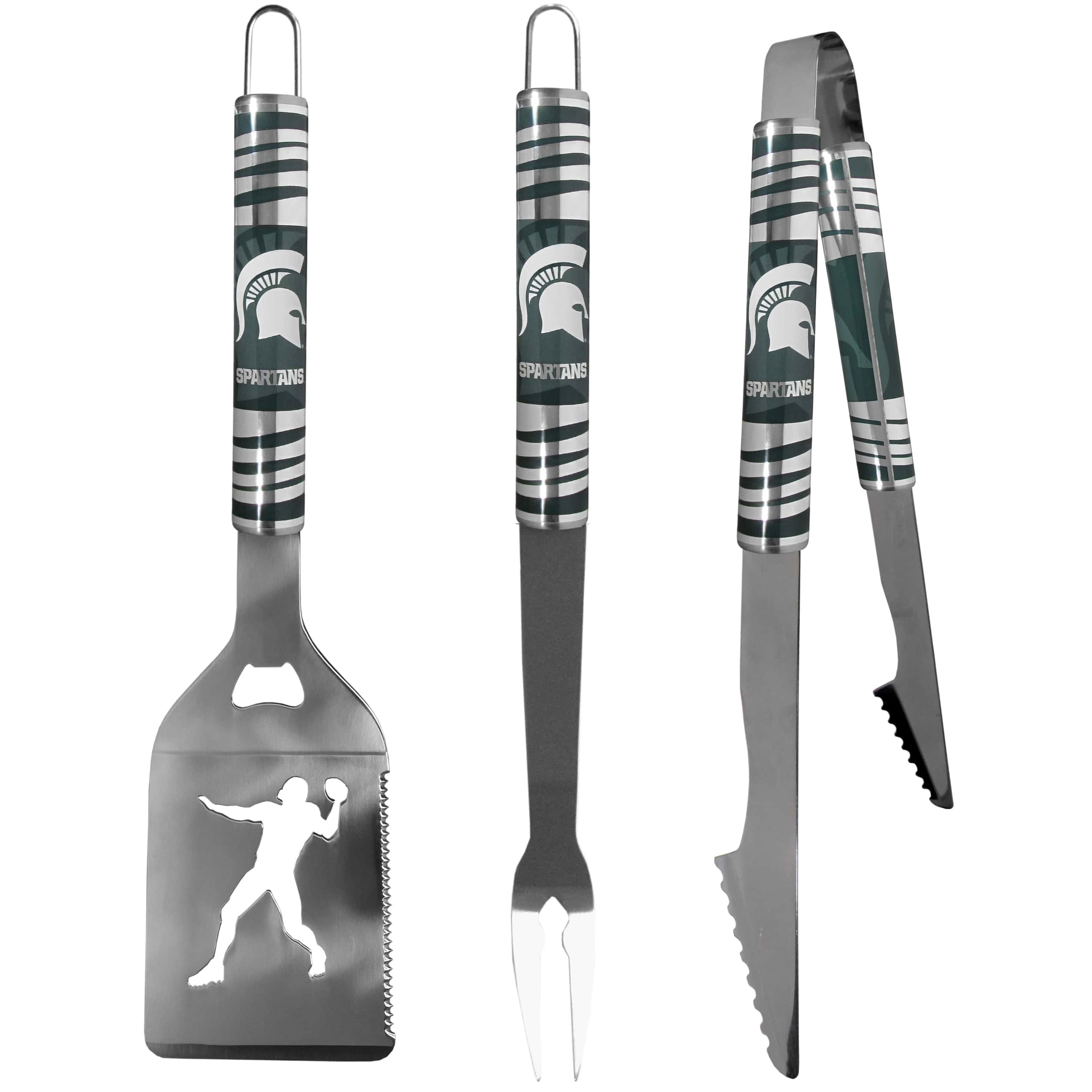 Michigan St. Spartans 3 pc Tailgater BBQ Tools - Michigan St. Spartans