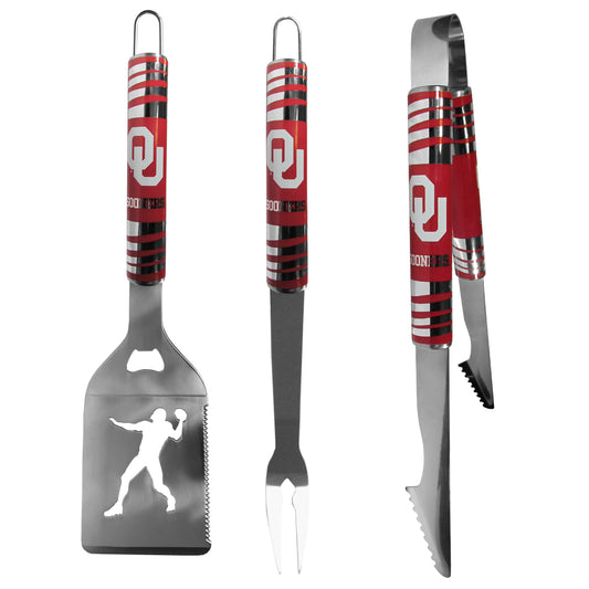 Oklahoma Sooners 3 pc Tailgater BBQ Tools