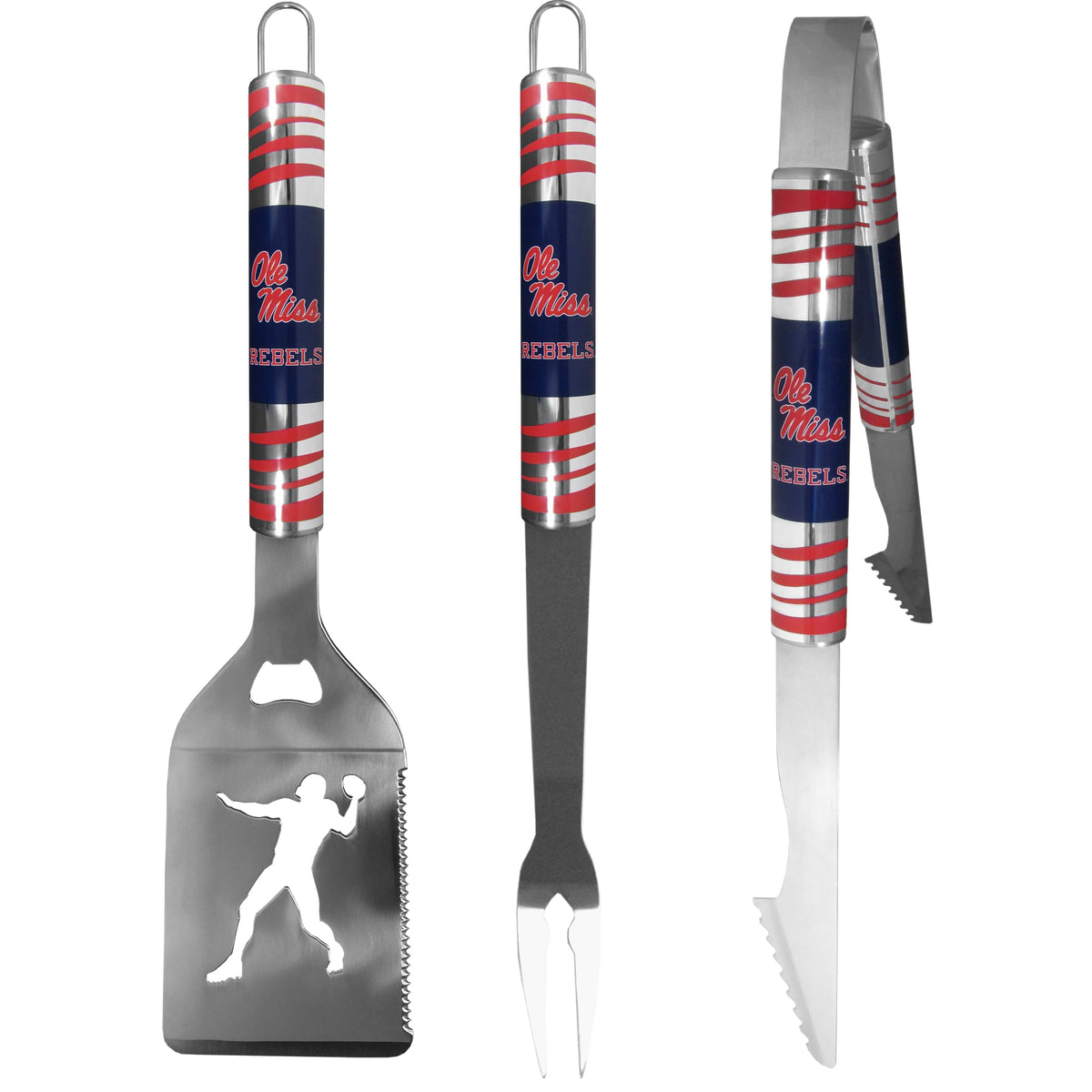 Mississippi Rebels 3 pc Tailgater BBQ Tools - Mississippi Rebels