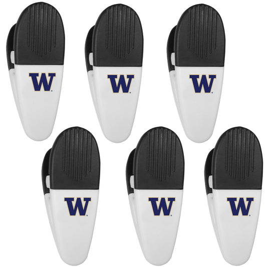 Washington Huskies Chip Clip Magnets, 6pk