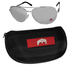 Ohio St. Buckeyes Aviator Sunglasses and Zippered Carrying Case