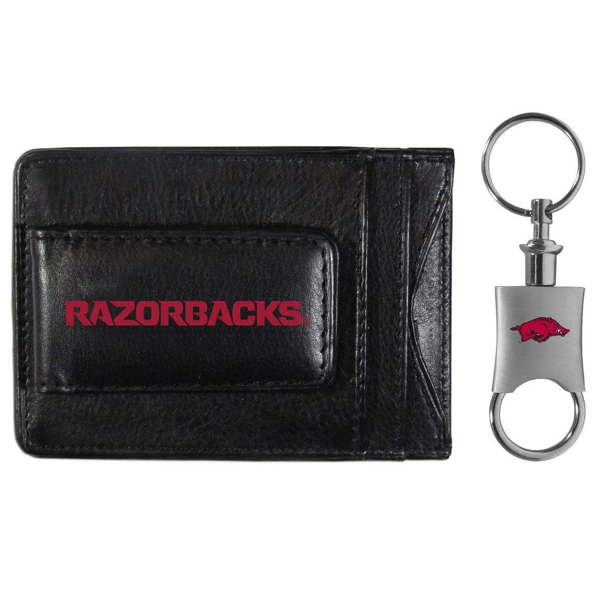 Arkansas Razorbacks Leather Cash & Cardholder & Valet Key Chain