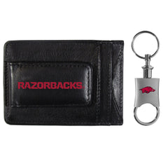 Arkansas Razorbacks Leather Cash & Cardholder & Valet Key Chain