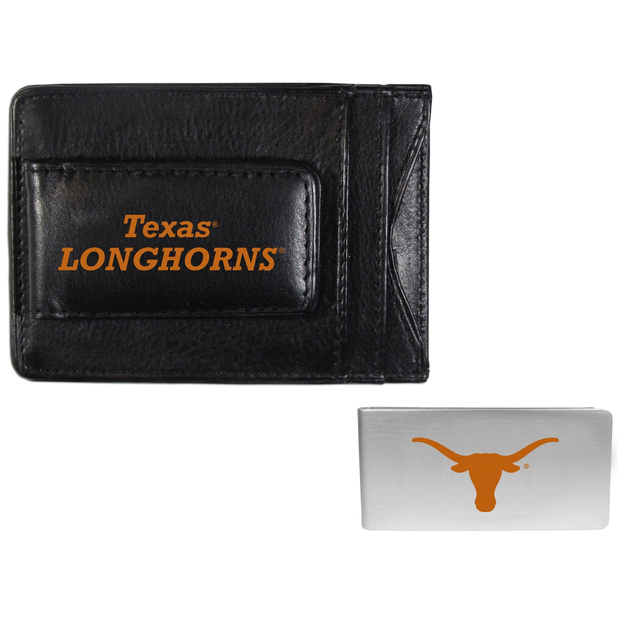 Texas Longhorns Leather Cash & Cardholder & Money Clip