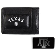 Texas A & M Aggies Leather Cash & Cardholder & Black Money Clip