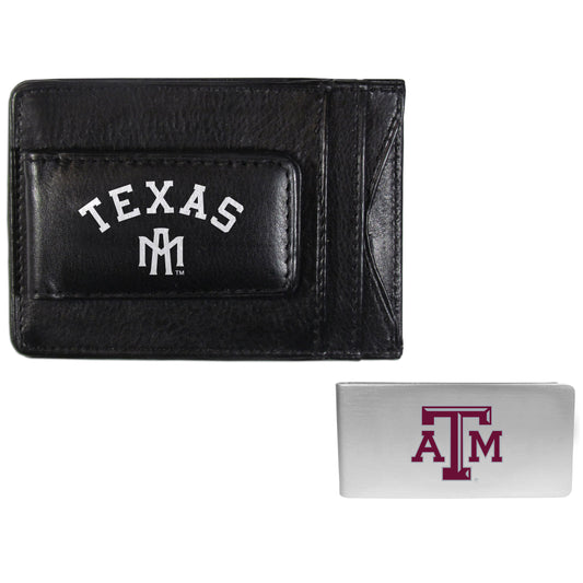 Texas A & M Aggies Leather Cash & Cardholder & Money Clip