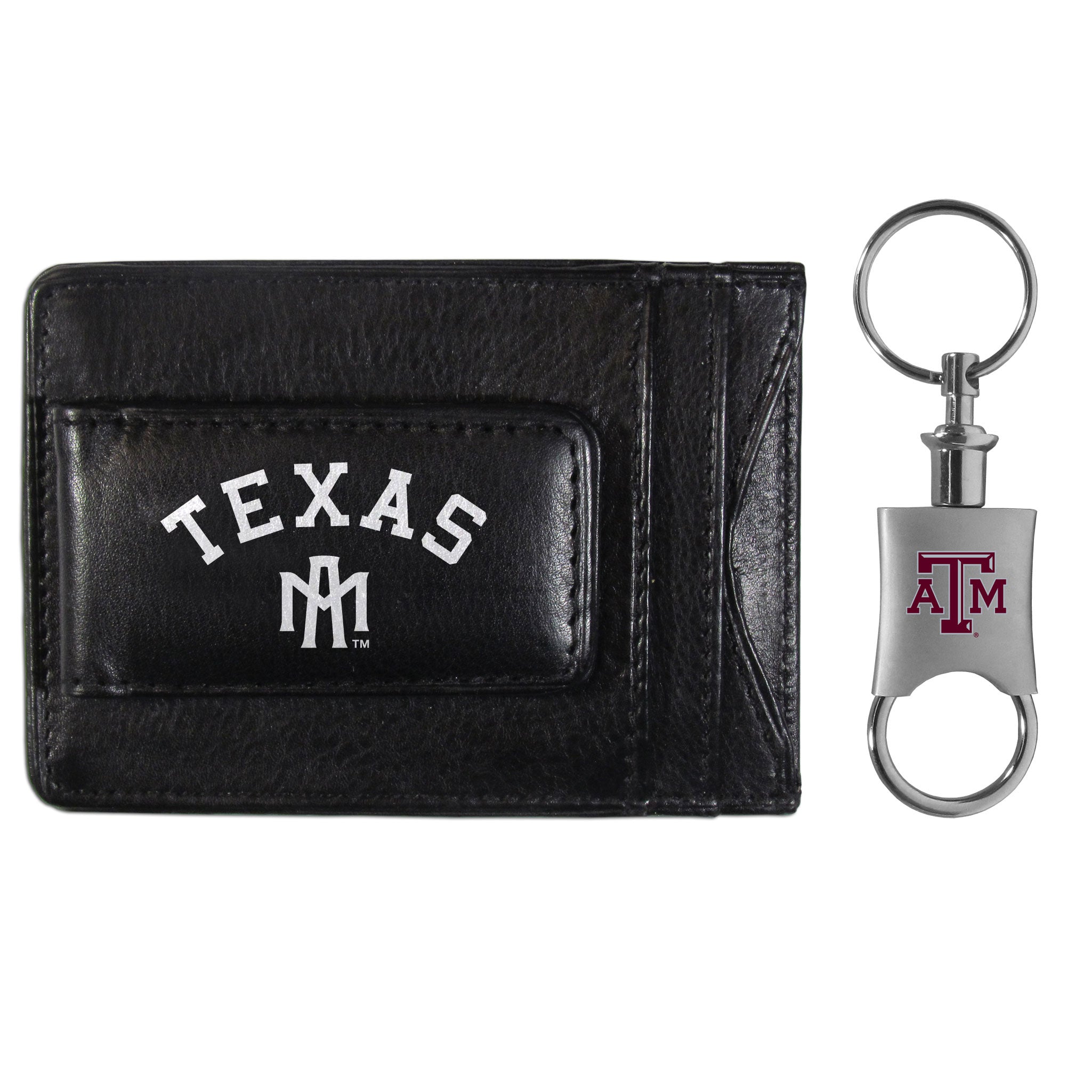 Texas A & M Aggies Leather Cash & Cardholder & Valet Key Chain