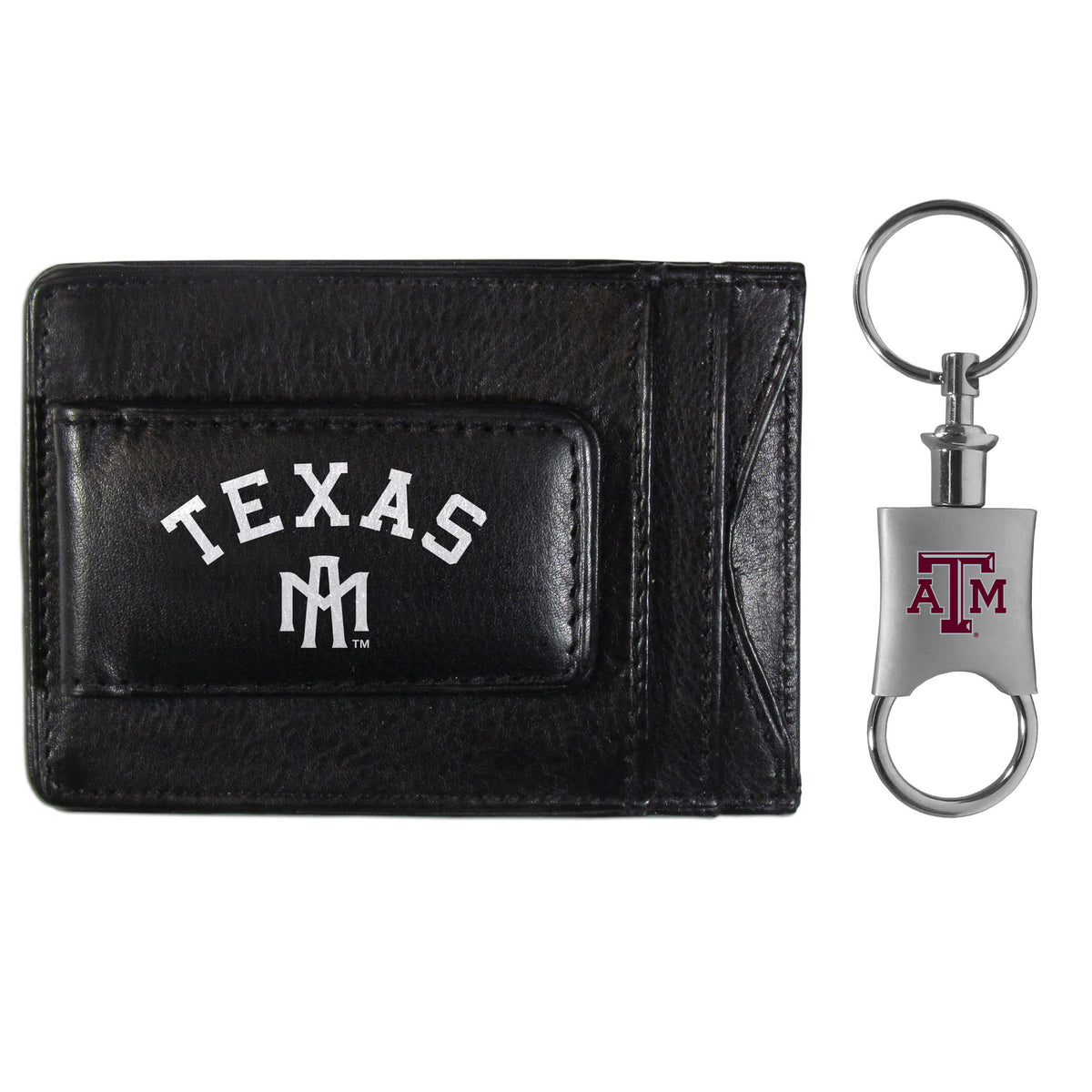 Texas A & M Aggies Leather Cash & Cardholder & Valet Key Chain