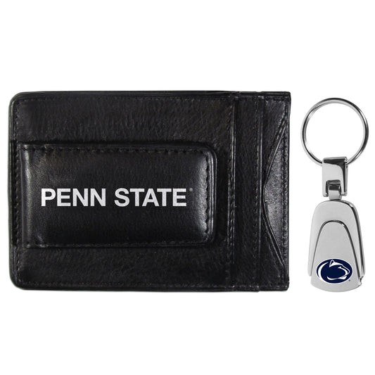 Penn St. Nittany Lions Leather Cash & Cardholder & Steel Key Chain