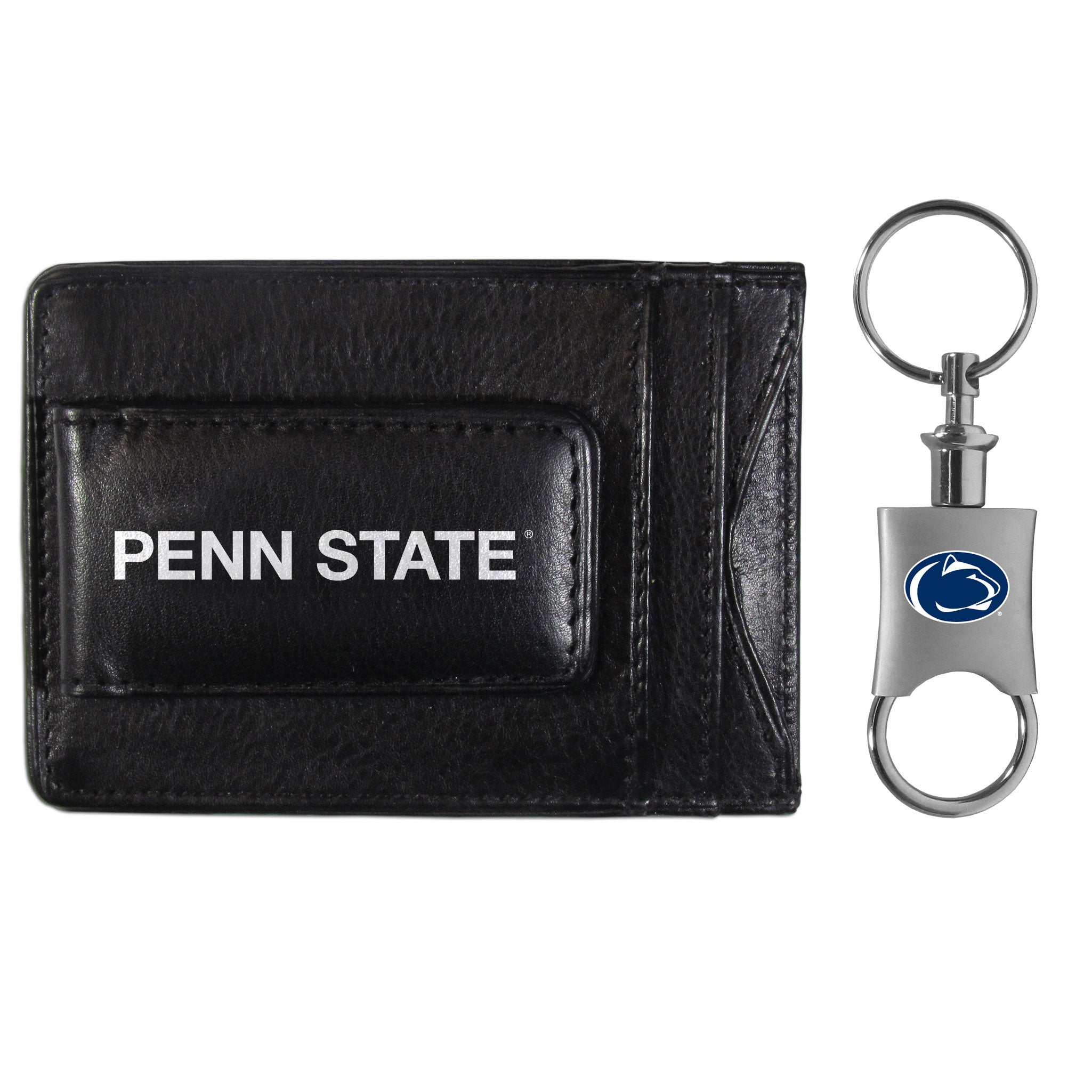 Penn St. Nittany Lions Leather Cash & Cardholder & Valet Key Chain