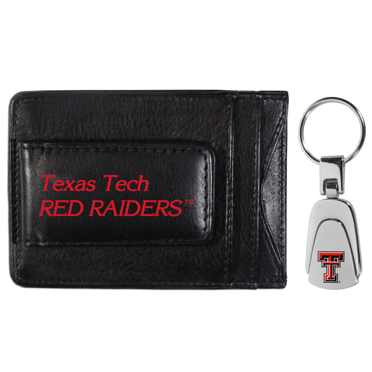 Texas Tech Raiders Leather Cash & Cardholder & Steel Key Chain