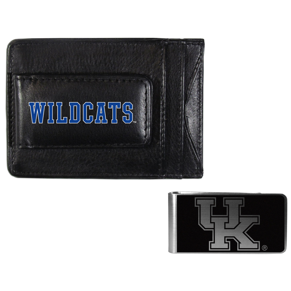 Kentucky Wildcats Leather Cash & Cardholder & Black Money Clip