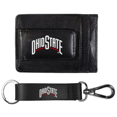 Ohio St. Buckeyes Leather Cash & Cardholder & Strap Key Chain