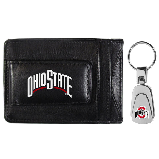 Ohio St. Buckeyes Leather Cash & Cardholder & Steel Key Chain