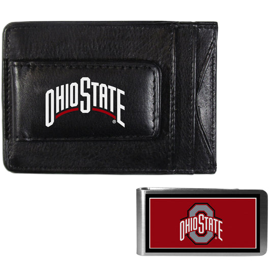 Ohio St. Buckeyes Leather Cash & Cardholder & Color Money Clip