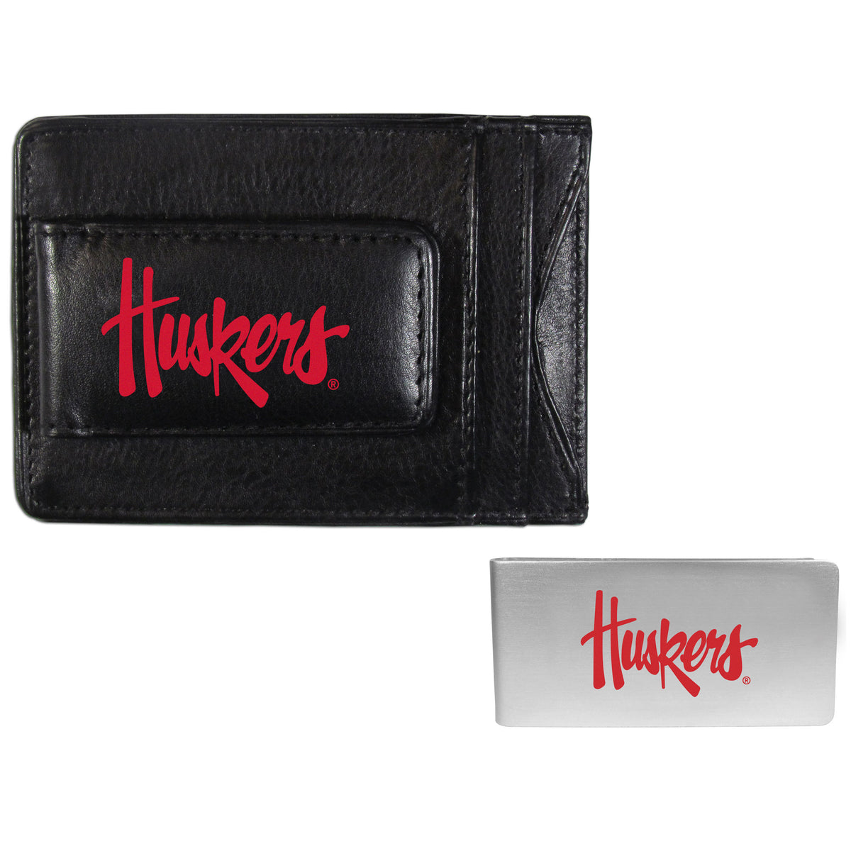 Nebraska Cornhuskers Leather Cash & Cardholder & Money Clip