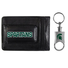 Michigan St. Spartans Leather Cash & Cardholder & Valet Key Chain