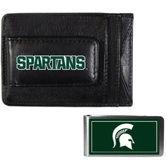 Michigan St. Spartans Leather Cash & Cardholder & Color Money Clip