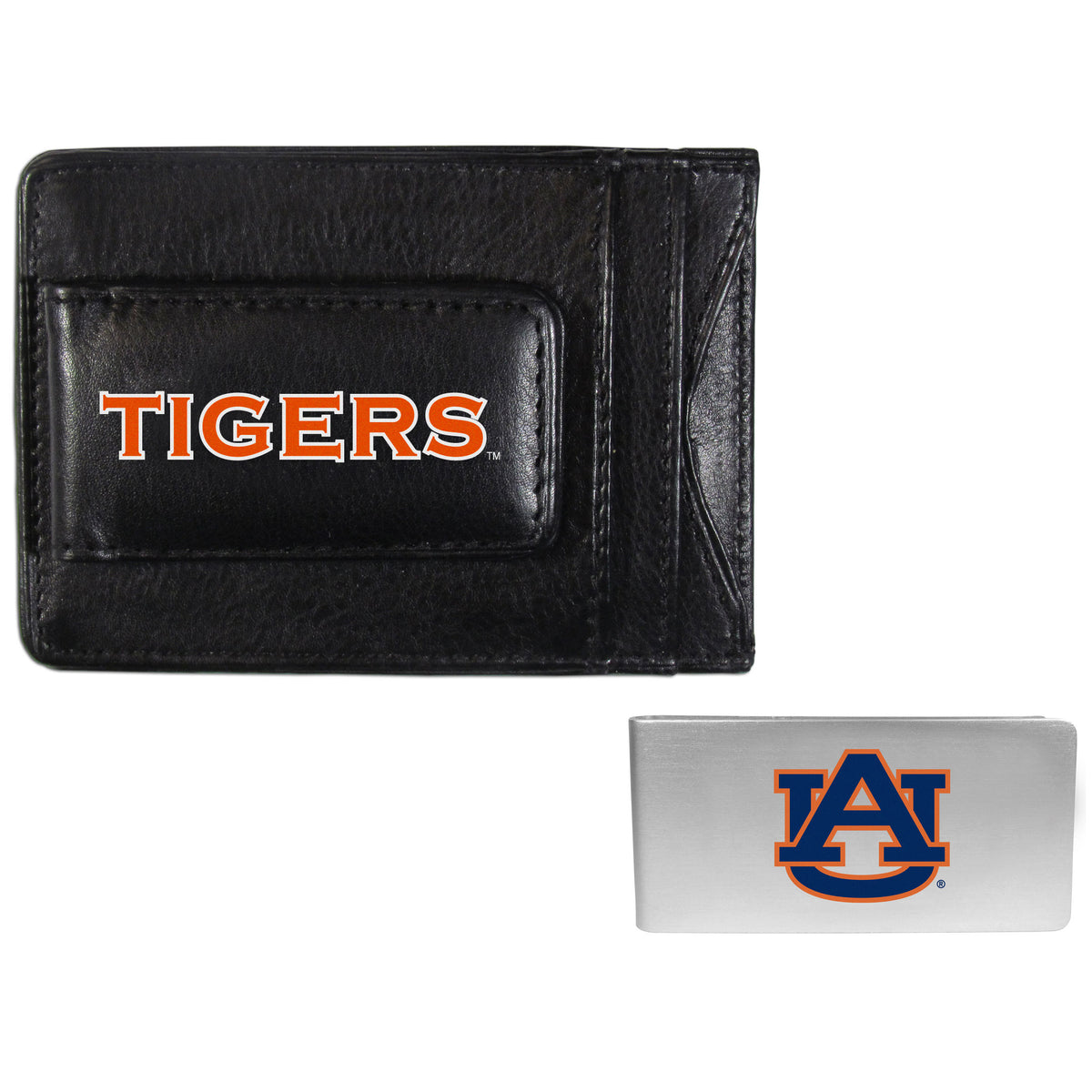 Auburn Tigers Leather Cash & Cardholder & Money Clip