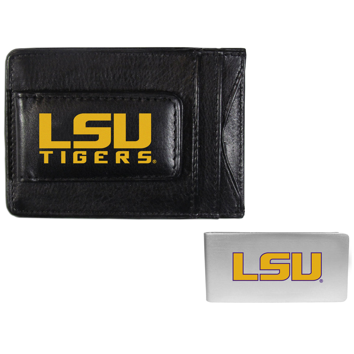 LSU Tigers Leather Cash & Cardholder & Money Clip