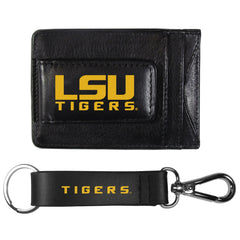 LSU Tigers Leather Cash & Cardholder & Strap Key Chain