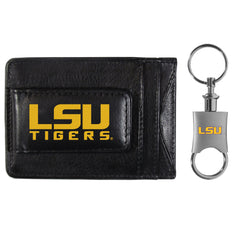 LSU Tigers Leather Cash & Cardholder & Valet Key Chain