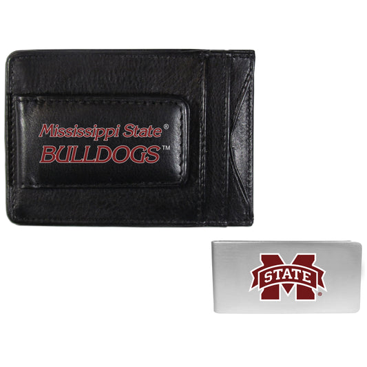 Mississippi St. Bulldogs Leather Cash & Cardholder & Money Clip