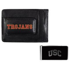 USC Trojans Leather Cash & Cardholder & Black Money Clip